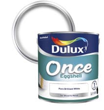 Image of Dulux Once Eggshell Paint | Pure Brilliant White | 2.5Litre