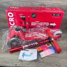 Image of Mini Micro Deluxe LED Scooter – RED | Light-Up Wheels | Ages 2 + New Opened Box