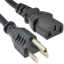 Image of 2m Power Cord - US 3 Pin Plug to C13 IEC Mains Lead Cable for USA 110V 3X18AWG