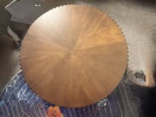 Image of Modern Round Wooden Coffee Table For Living Room
