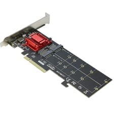 Image of Pci-e x8 M.2 2 port SSD Adapter Expansion Card Dual M-key Converter NVME Adapter