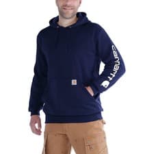 Image of Carhartt Signature Hoodie With Logo New Navy Size Men's XL