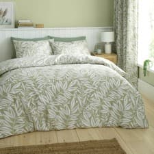 Image of Catherine Lansfield Sorrel Leaf Reversible Duvet Cover Set (Pack Damaged)