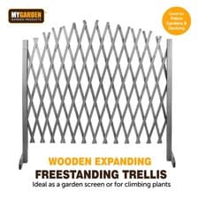 Image of Arched Expandable Wooden Trellis Fence Garden Outdoor Freestanding 105x180cmGrey