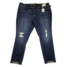 Image of ANA Jeans 24W High Rise Distressed Raw Hem Skinny Jeggings Stretch Casual Boho