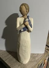 Image of Willow Tree "Hero" Figurine Collectible by Susan Lordi Demdaco 2004 Woman w Flag