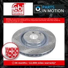 Image of 2x Brake Discs Pair Vented Front 345mm 37516 Febi Set A2034210912 2034210912 New