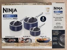 Image of Ninja ZEROSTICK Ceramic Pro - 3pc Sauce pan set - Midnight Blue *NEW*