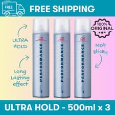 Image of Wella Performance Ultra Strong Hold ⏹ ⏹ Hair Spray 500ml - Pack of 3