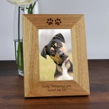 Image of Personalised Wooden 4x6 Paw Prints Frame Custom Engraved Gift Picture Pets