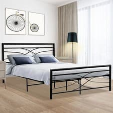 Image of Strong Single/Double Bed 3ft/4ft/4ft6 Metal Bed Frame Bedroom Furniture