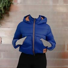 Image of Barbour Zoe Quilt Puffer Jacket Womens UK 10 Blue Warm Fibre Down Brand New✅️