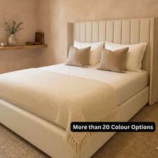 Image of Winged Panel Bedframe in All Standard UK Sizes, Optional Storage & Mattress