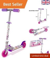 Image of Brighten Playtime: Foldable Unicorn Scooter with Soft Grips & Light Up Wheels