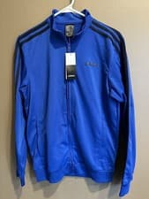 Image of Adidas Essentials 3-Stripe Track Jacket for Men, Size Small- Blue/Black