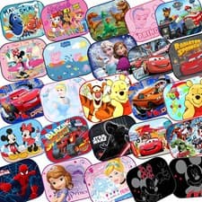 Image of 2x Disney Car Sun Shades UV Baby Children Kids Window Minnie Peppa Winnie Frozen
