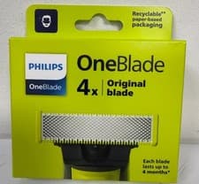 Image of Genuine Philips OneBlade Replacement Blades for Face 4 Pack QP240/50