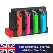 Image of Joy-Con 4 Port Controller Charging Stand Dock Charger for Nintendo Switch Games