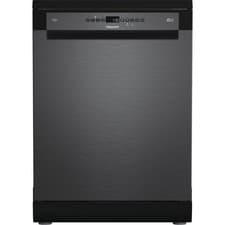 Image of Hotpoint H8F HP51BS UK Full Size Dishwasher Black Steel B Rated