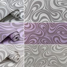 Image of 1-6x Modern Luxury 3D Abstract Curve Wallpaper Living Room Non-woven Wall Paper