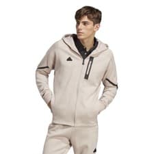 Image of adidas GameDay Full Zip Men’s Hoodie Taupe/Beige Size S NEW