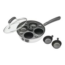 Image of KitchenCraft 4 Hole Egg Poacher 21cm - Silver KCPOACH4