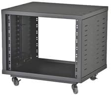 Image of 8U 19" Universal Open Rack Cabinet with Wheels, Black - URC-8U