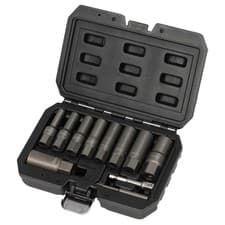 Image of Draper Spiral Deep Bolt Stud Extractor Set 3/8"D 11 Piece 6 to 19mm 28197