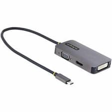 Image of Startech Usb C Video Adapter Usb C To Hdmi Dvi Vga Adapter 4K 60Hz Aluminum Vide