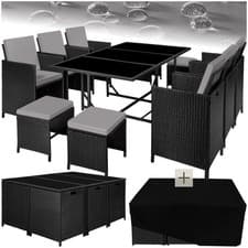 Image of XXL Rattan garden dining set | 10 seats, 1 table | Outdoor Patio Furniture Cube