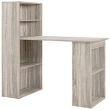 Image of 120cm Computer Desk with Built-in Bookcase | Space-Saving Home Office