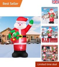 Image of Massive 12FT Santa Claus Inflatable with Built-in LED Lights for Outdoor Fun