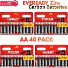 Image of 40 x AA EVEREADY Zinc Carbon Batteries R6 1.5V Longest Expiry UK