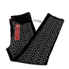 Image of Guess Jeans Size 6/28 Black Girly G Stone Slim Fit High Rise Straight Pants