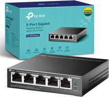 Image of Tp-Link TL-SG1005LP 5 Port Gigabit Poe Switch, 4× Gigabit Poe+ Ports, 802.3Af/At
