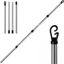 Image of 2.4M Stainless Steel Washing Line Prop 4-Section Washing Line Laundry Support