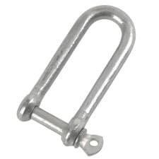 Image of Long Dee shackle in 5 different sizes - Zinc Plated - BZP