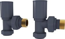 Image of UK Radiators Valves Manual Brass Round Angled/Straight 10mm *TwinPack Pair* Taps