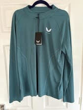 Image of Castore Apex Engineered Knit Training 1/4 Zip Top In Bright Aqua Size XL