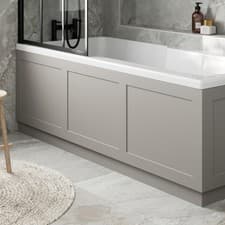 Image of Traditional Bathroom 1700mm Front Bath Panel 18mm MDF Wood Grey Plinth Easy Cut