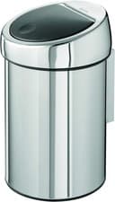 Image of Brabantia Touch Bin 3L Brilliant Steel with Inner Bucket Home Office Waste Bin