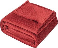 Image of Home Luxury Throw Blanket Soft Lightweight Cosy Throw Leaf Pattern Bed Fleece