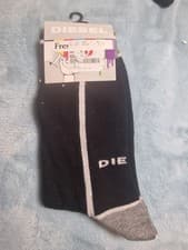 Image of Diesel Men's Socks 1 Pair Black Size Medium 7-11 Brand New