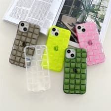 Image of New Weave Texture Design Transparent Colour Phone Case For IPhones