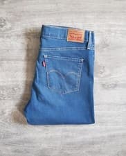 Image of Levi's 314 Shaping Straight Blue Jeans W31 L32 Mid Rise Soft Comfort Stretch New