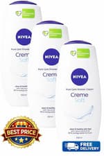 Image of 3x NIVEA Creme Soft Shower Cream 250ml Almond Oil Body Wash Moisturising
