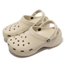 Image of Crocs Classic Platform Clog W Bone Beige Women Slip On Sandal Slipper 206750-2Y2