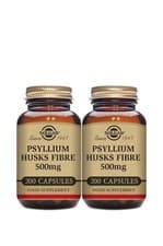 Image of Solgar Psyllium Husks Fibre 500mg 200 Vegetable Capsules X 2
