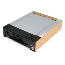 Image of StarTech Black Aluminum 5.25in Rugged SATA Hard Drive Mobile Rack Drawer