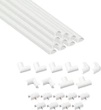 Image of D-Line Micro+ Cable Trunking 4-Meter Pack, Half Round Cable Cover, Paintable
